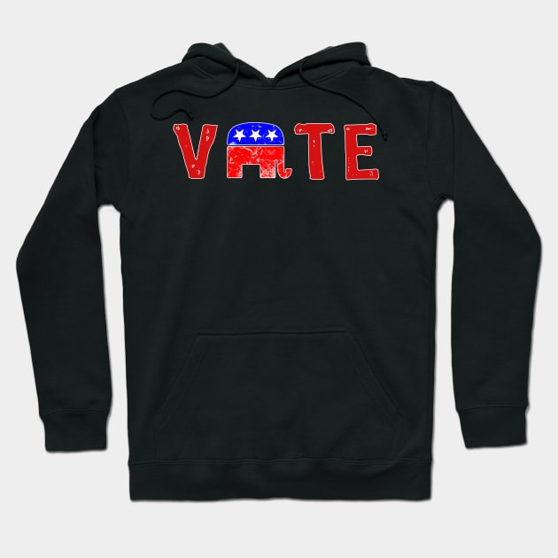 Republican Vote Vintage Elephant Hoodie by Scar